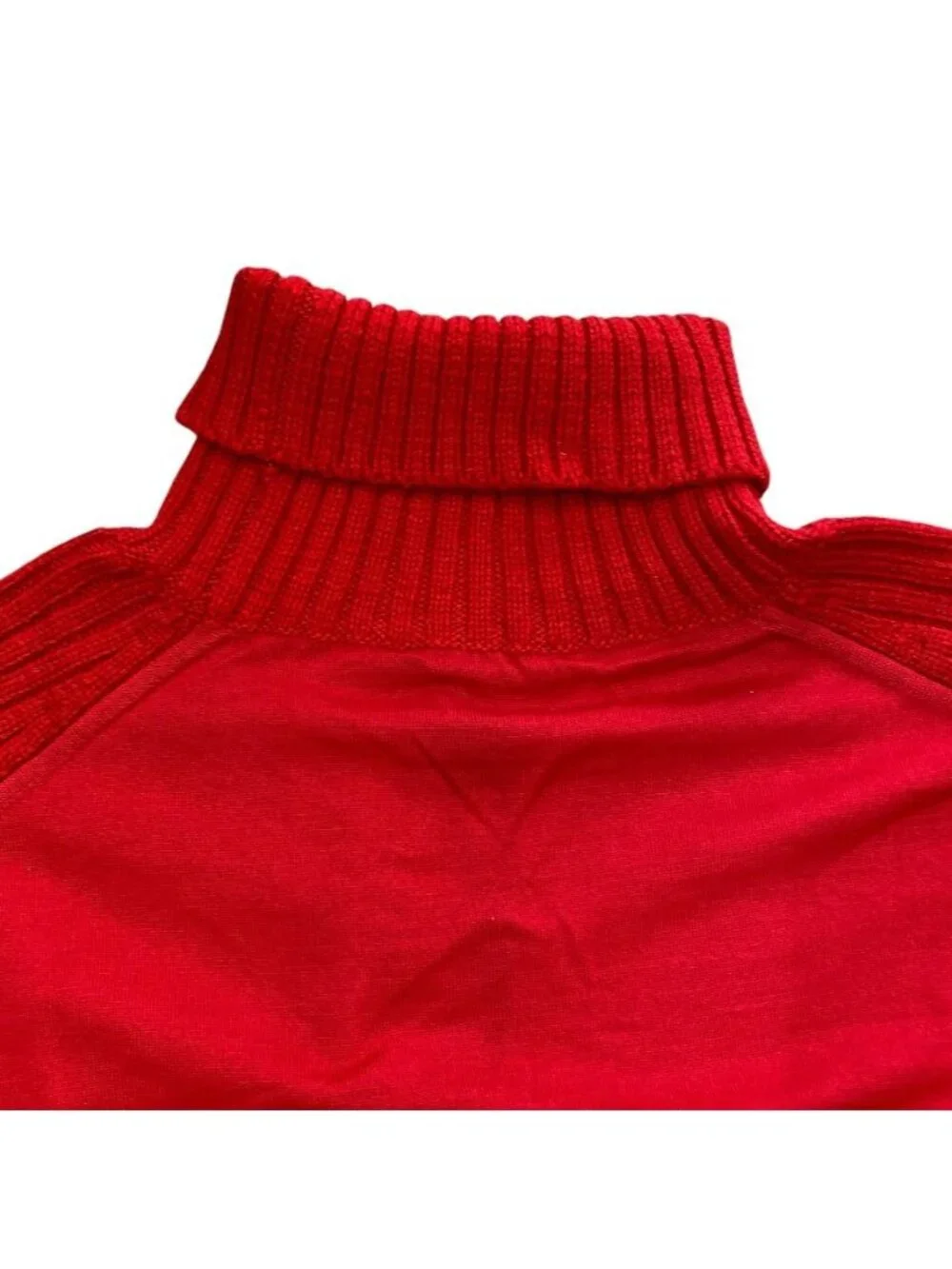 Louis Vuitton Monogram Turtleneck Knit Sweater Top Wool Red Fine Daily Practical